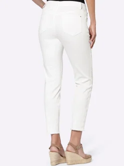 Jeans|heine Push-up-Jeans mit Stickerei weiß