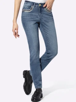 Jeans|heine Push-up-Jeans mit Ziernähten blue-bleached