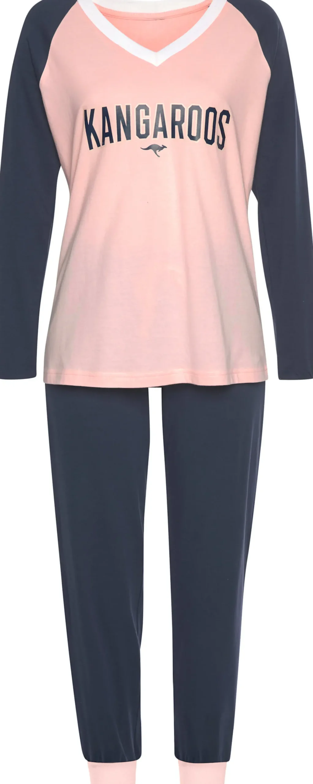 Nachtwäsche|KangaROOS Pyjama rosa-dunkelblau