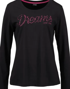 Nachtwäsche|Vivance Dreams Pyjama pink-schwarz