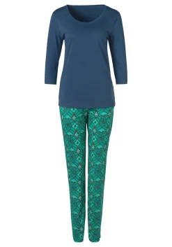 Nachtwäsche|s.Oliver Pyjama navy-moosgrün