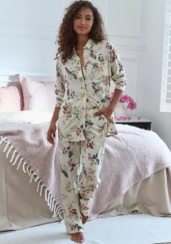 Nachtwäsche|LASCANA Pyjama ecrugeblümt
