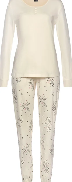 Nachtwäsche|Vivance Dreams Pyjama anthrazit,beige