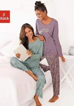 Nachtwäsche|Vivance Dreams Pyjama mint,lila