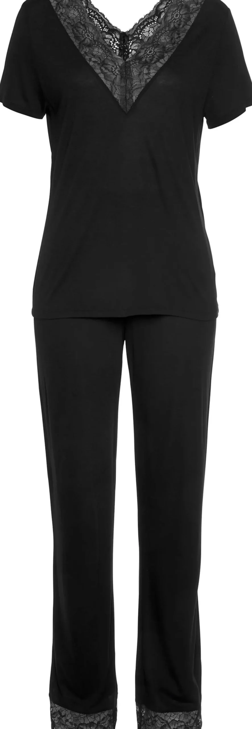 Nachtwäsche|LASCANA Pyjama schwarz