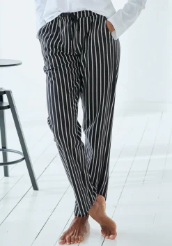 Nachtwäsche|Vivance Dreams Pyjamahose schwarz-weißgestreift