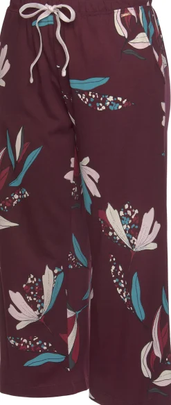 Nachtwäsche|s.Oliver Pyjamahose bordeaux-geblümt