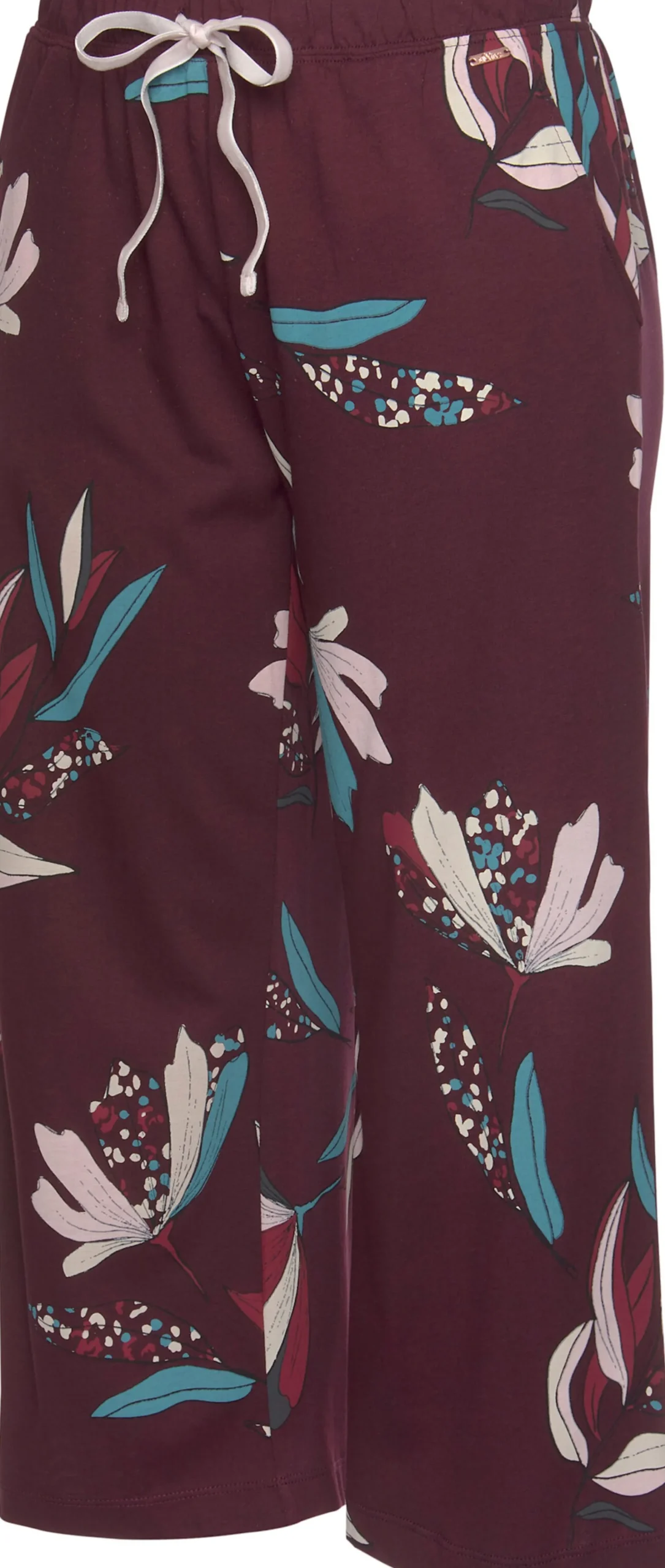 Nachtwäsche|s.Oliver Pyjamahose bordeaux-geblümt