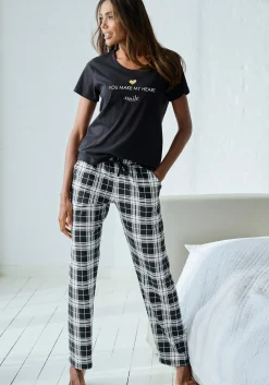 Nachtwäsche|Vivance Dreams Pyjamahose schwarz-weißkariert