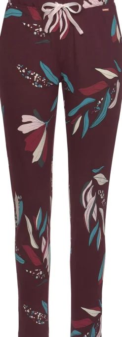 Nachtwäsche|s.Oliver Pyjamahose bordeaux-geblümt