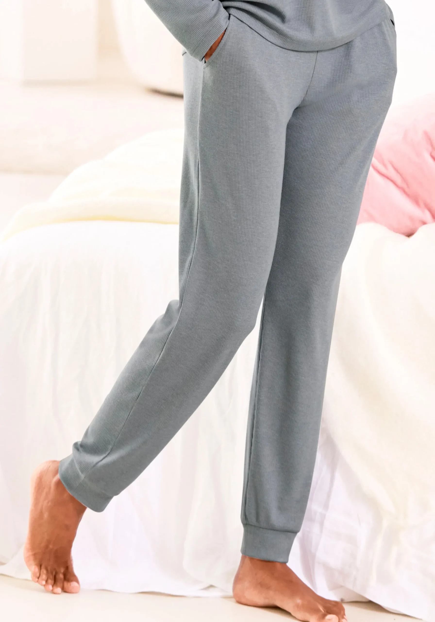 Nachtwäsche|Vivance Dreams Pyjamahose taubengrau