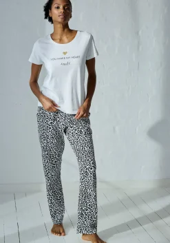 Nachtwäsche|Vivance Dreams Pyjamahose schwarz-weißgemustert