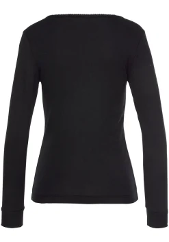 Nachtwäsche|Homewear|LASCANA Pyjamaoberteil schwarz