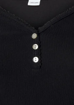 Nachtwäsche|Homewear|LASCANA Pyjamaoberteil schwarz