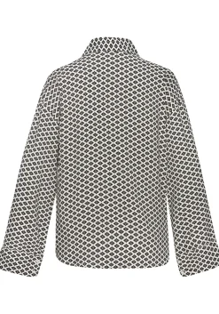 Nachtwäsche|LASCANA Pyjamaoberteil schwarz-weiß-gemustert