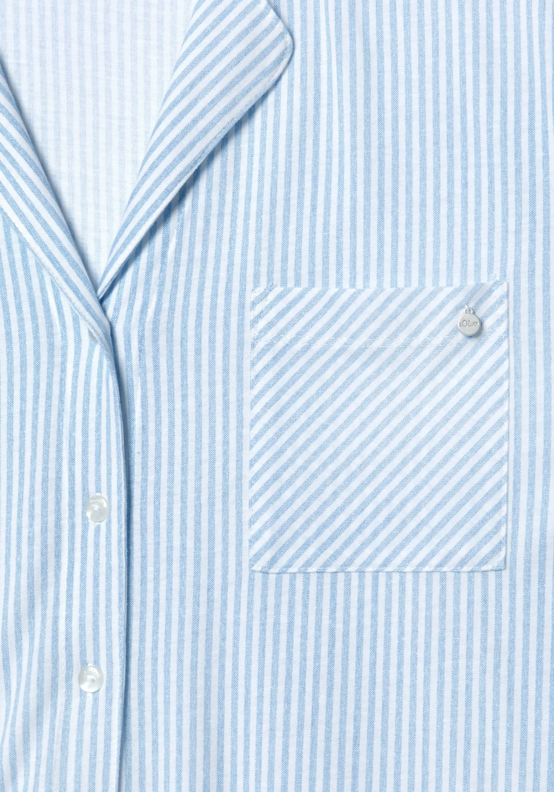 Nachtwäsche|s.Oliver Pyjamaoberteil himmelblau-gestreift