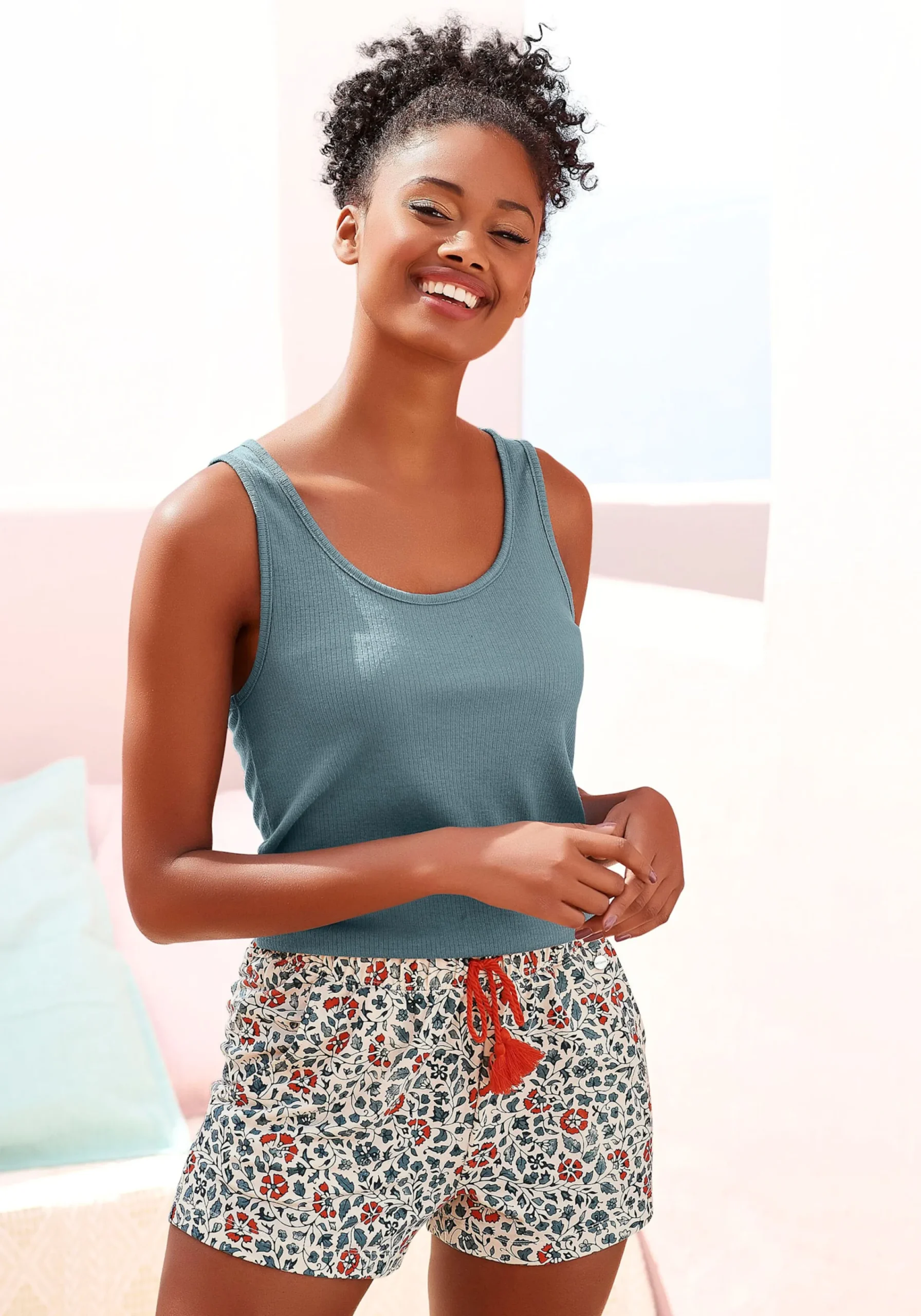 Homewear|Homewear|LASCANA Pyjamaoberteil rauchblau