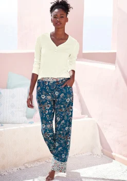 Homewear|Nachtwäsche|LASCANA Pyjamaoberteil ecru
