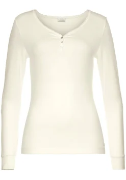 Homewear|Nachtwäsche|LASCANA Pyjamaoberteil ecru