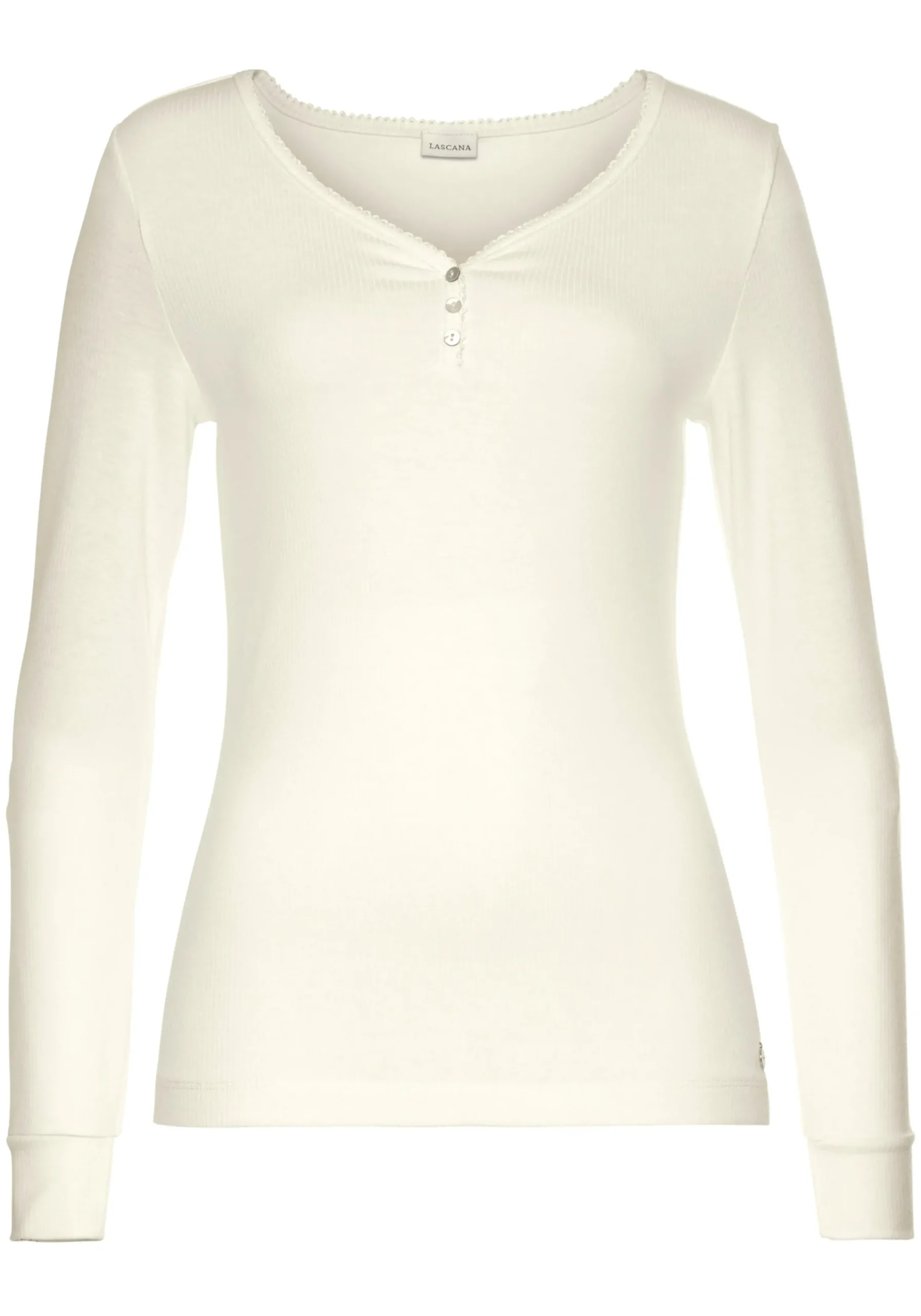 Homewear|Nachtwäsche|LASCANA Pyjamaoberteil ecru