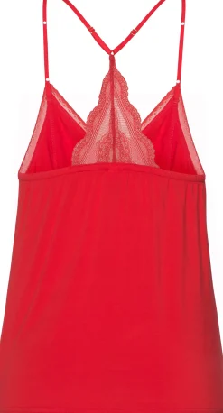 Nachtwäsche|LASCANA Pyjamaoberteil feuerrot