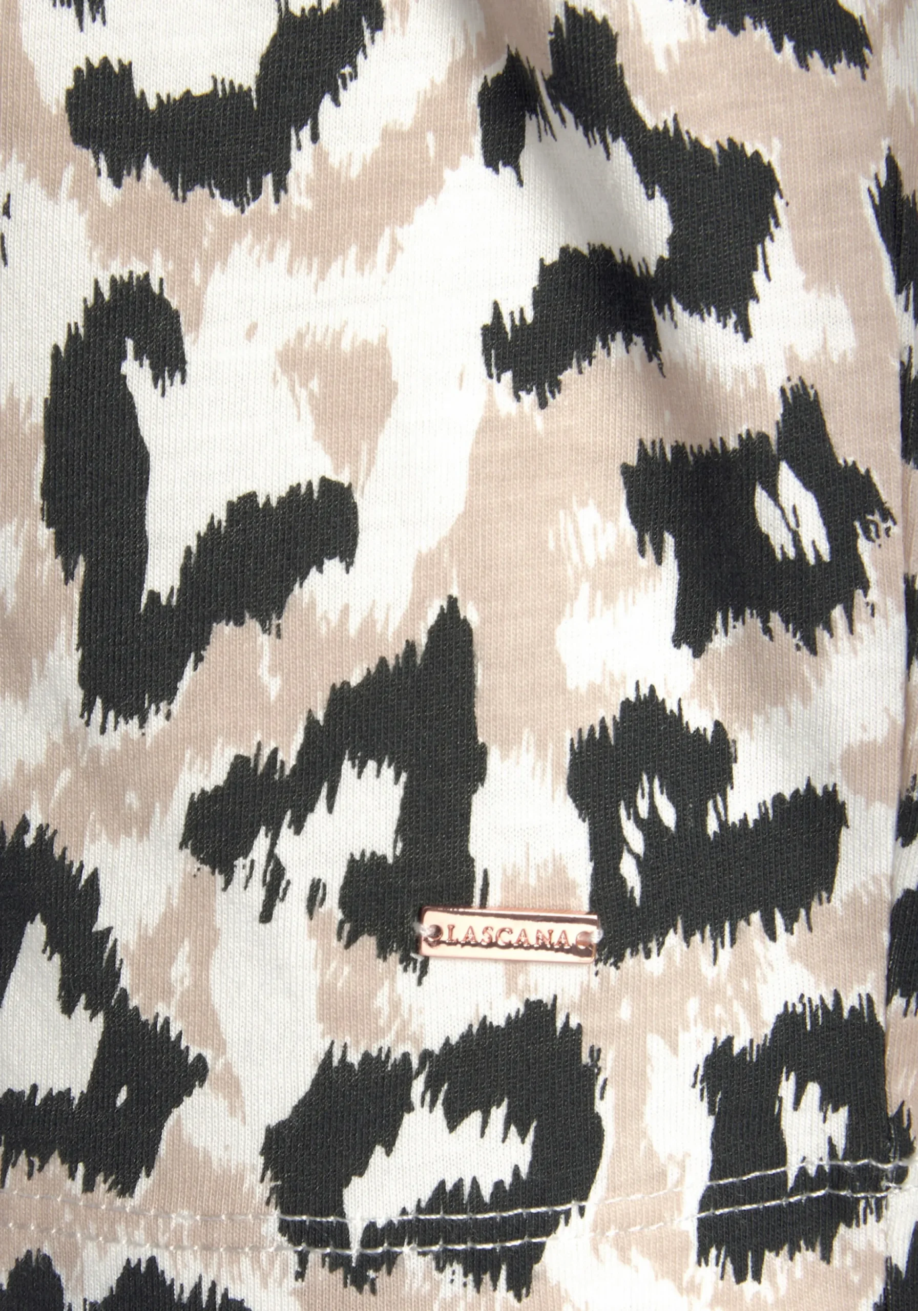 Homewear|Nachtwäsche|LASCANA Pyjamaoberteil ecru-nougat-schwarz