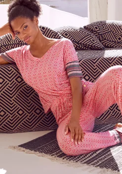 Shirts|Vivance Dreams Pyjamaoberteil pinkgemustert