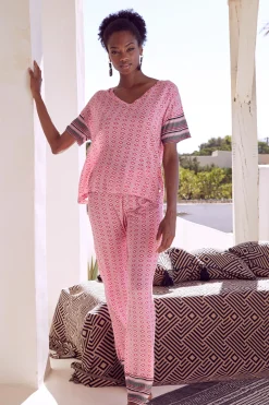 Shirts|Vivance Dreams Pyjamaoberteil pinkgemustert