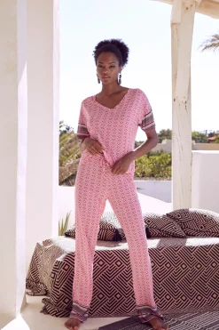 Shirts|Vivance Dreams Pyjamaoberteil pinkgemustert