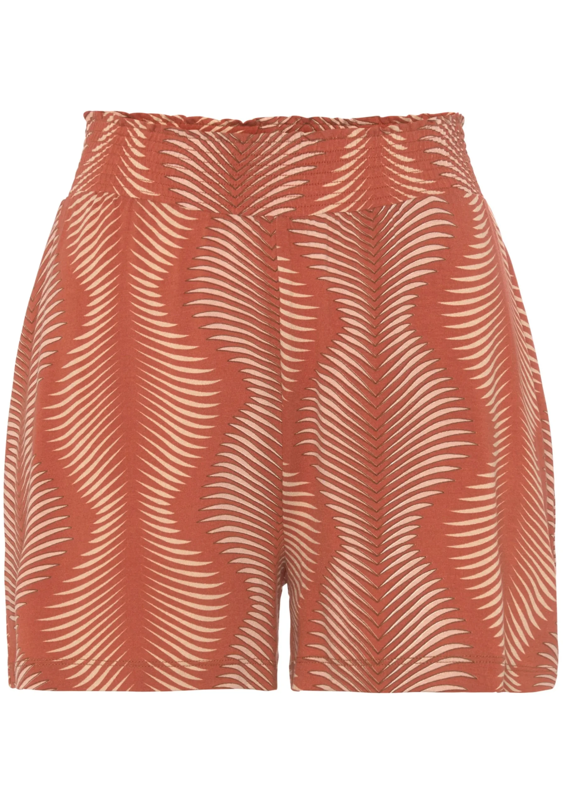 Nachtwäsche|LASCANA Pyjamashorts terracottabedruckt