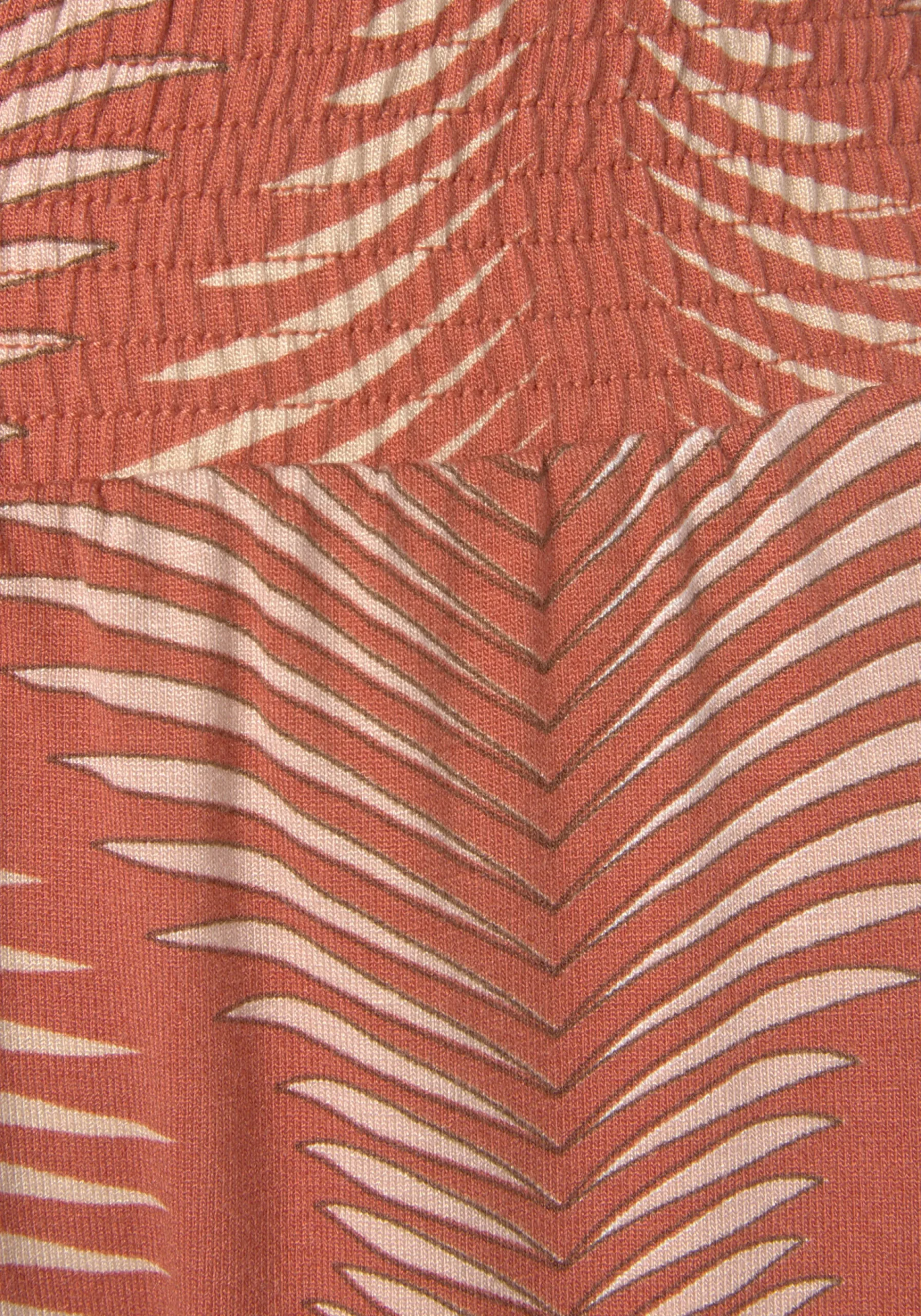 Nachtwäsche|LASCANA Pyjamashorts terracottabedruckt