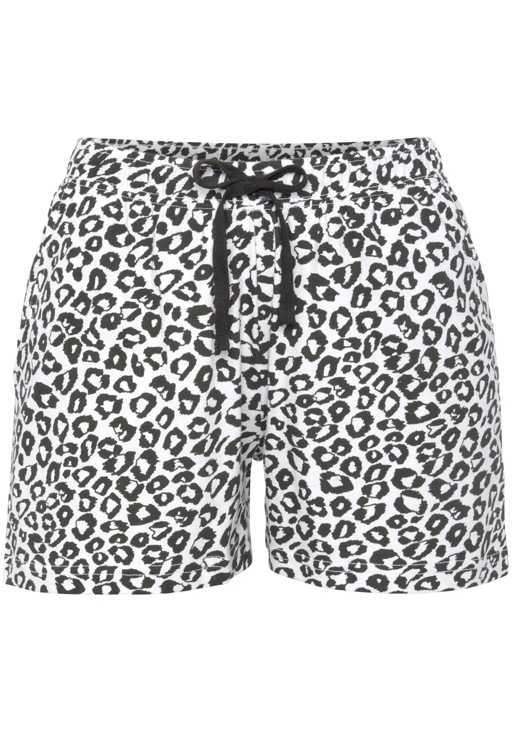 Nachtwäsche|Vivance Dreams Pyjamashorts schwarz-weißgemustert