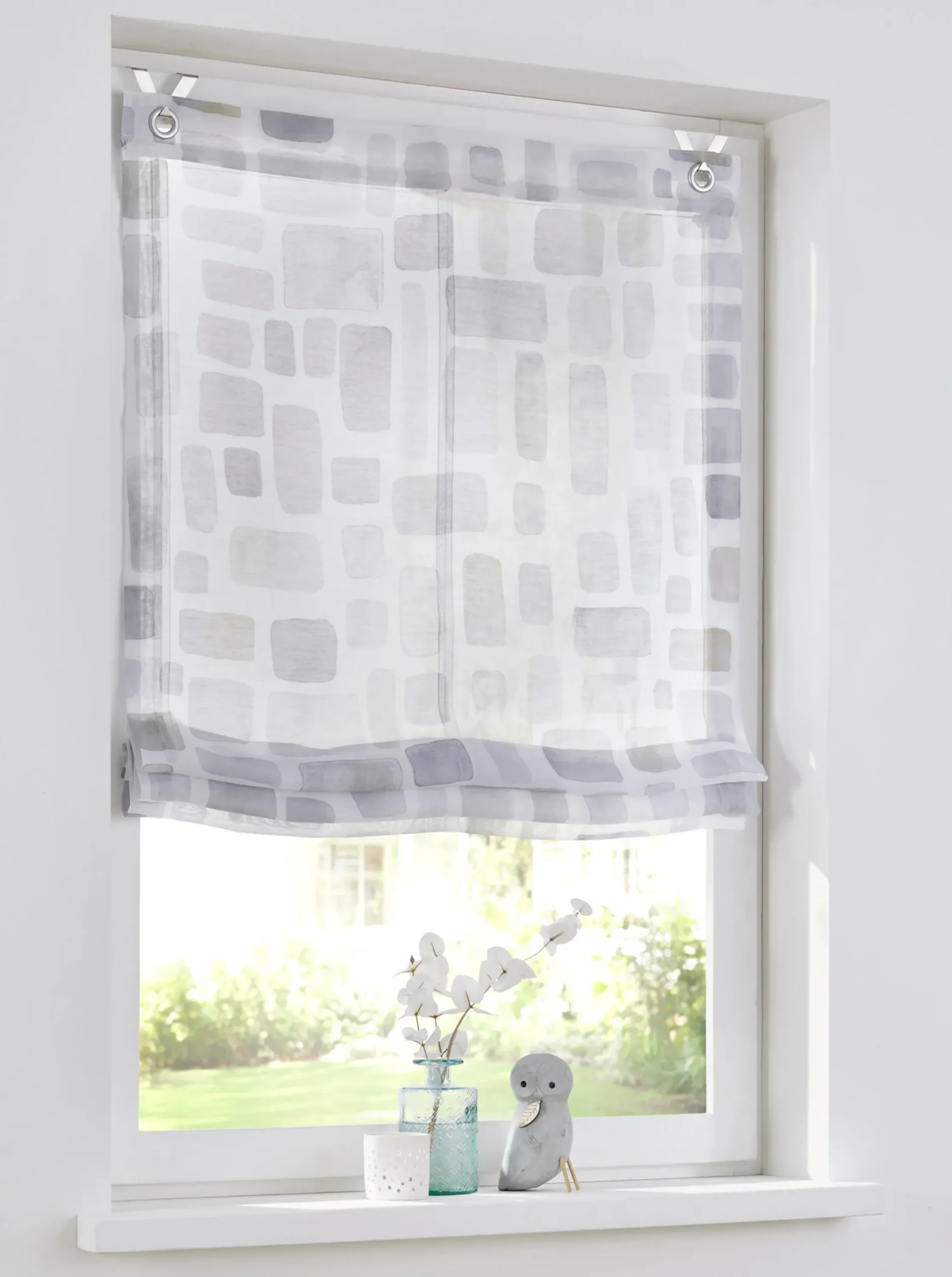 Gardinen & Rollos|heine home Raffrollo offwhite-grau-taupe