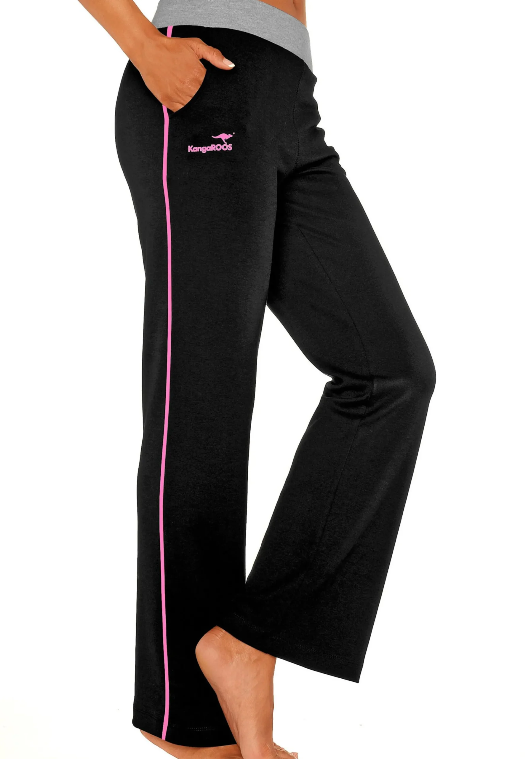 Homewear|Homewear|KangaROOS Relaxhose schwarz-pink-pink