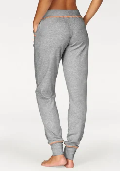 Homewear|Homewear| Relaxhose hellgrau-orange