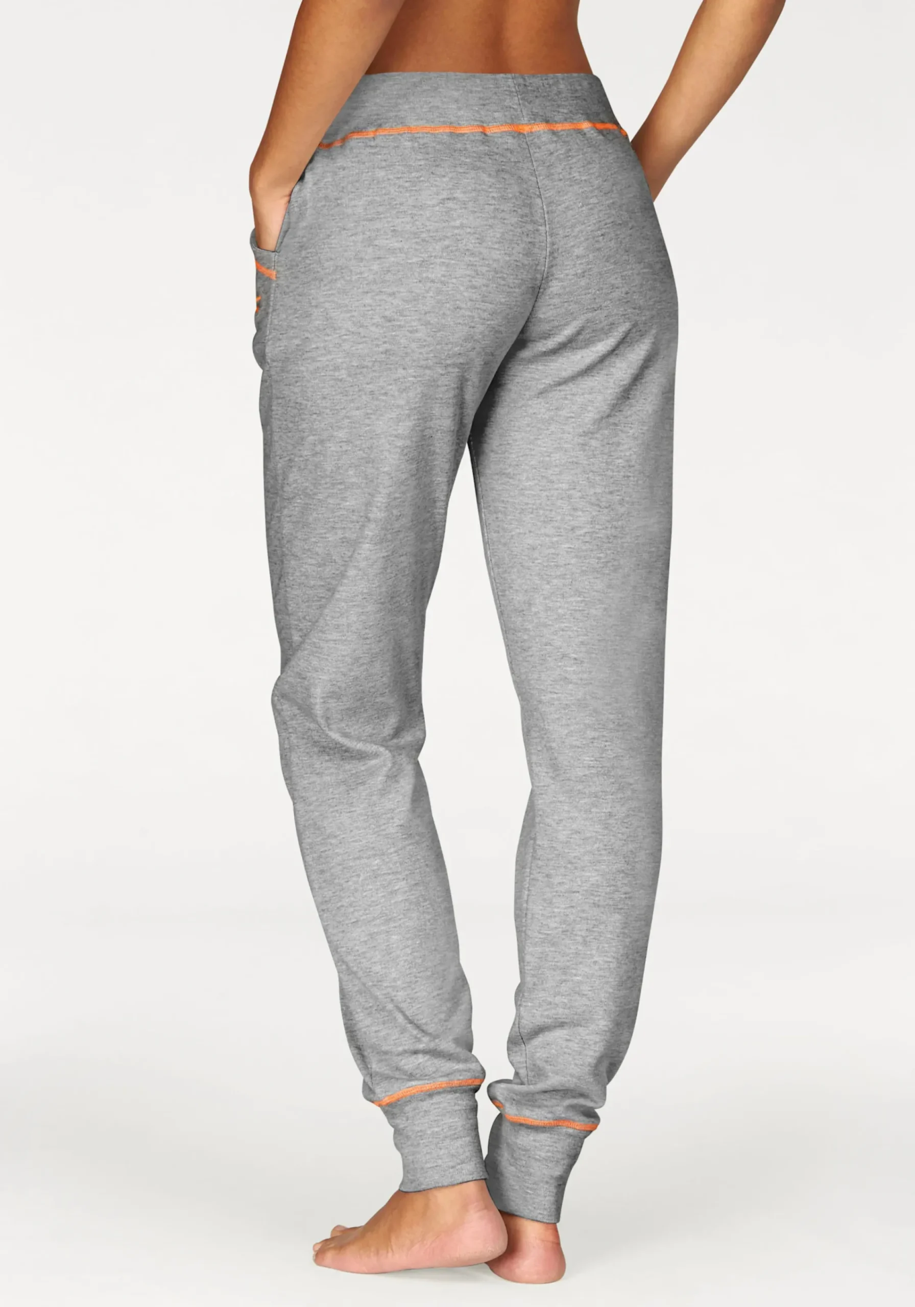 Homewear|Homewear| Relaxhose hellgrau-orange