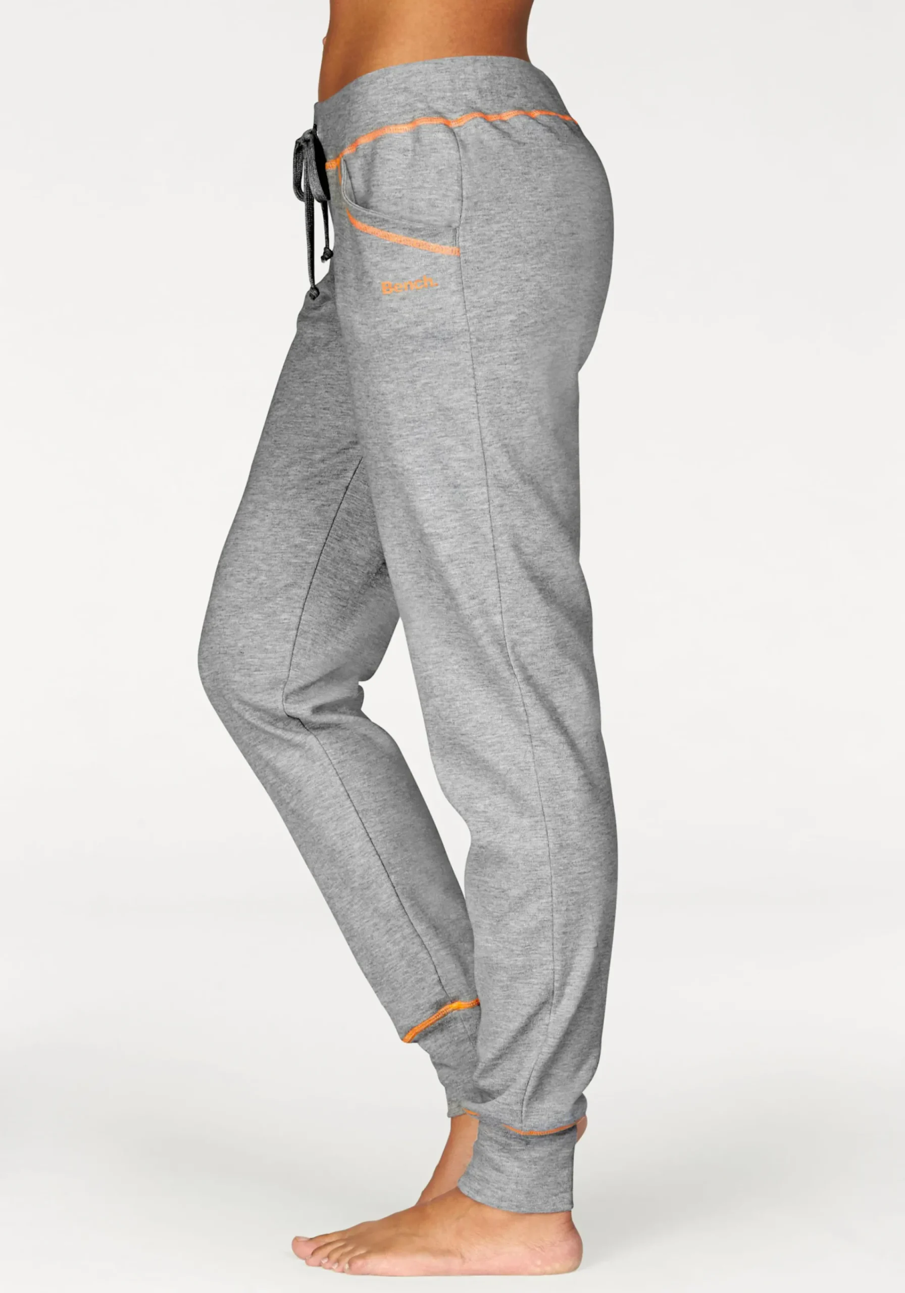 Homewear|Homewear| Relaxhose hellgrau-orange