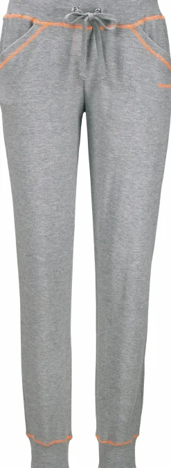 Homewear|Homewear| Relaxhose hellgrau-orange