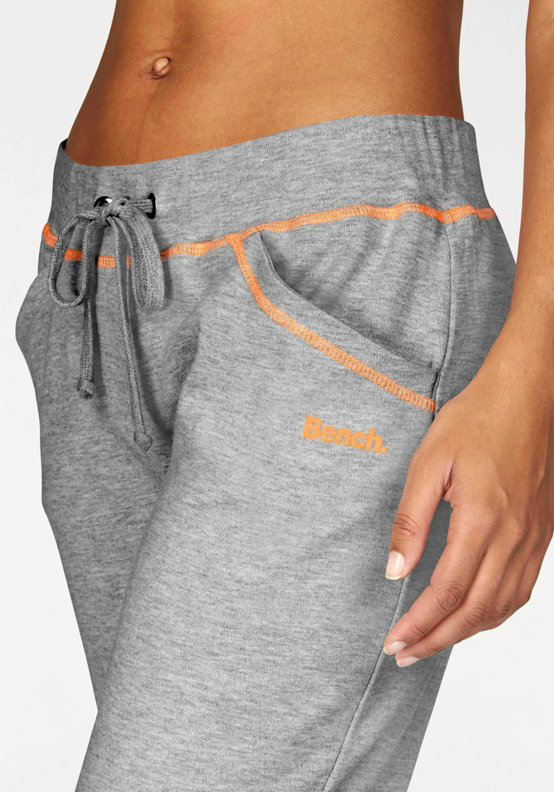Homewear|Homewear| Relaxhose hellgrau-orange