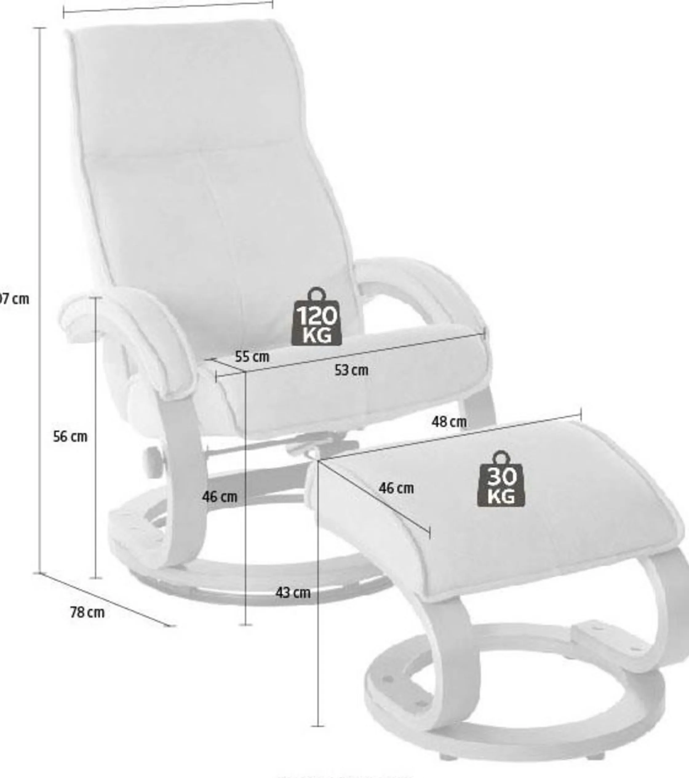 Sessel|INOSIGN Relaxsessel dunkelgrau