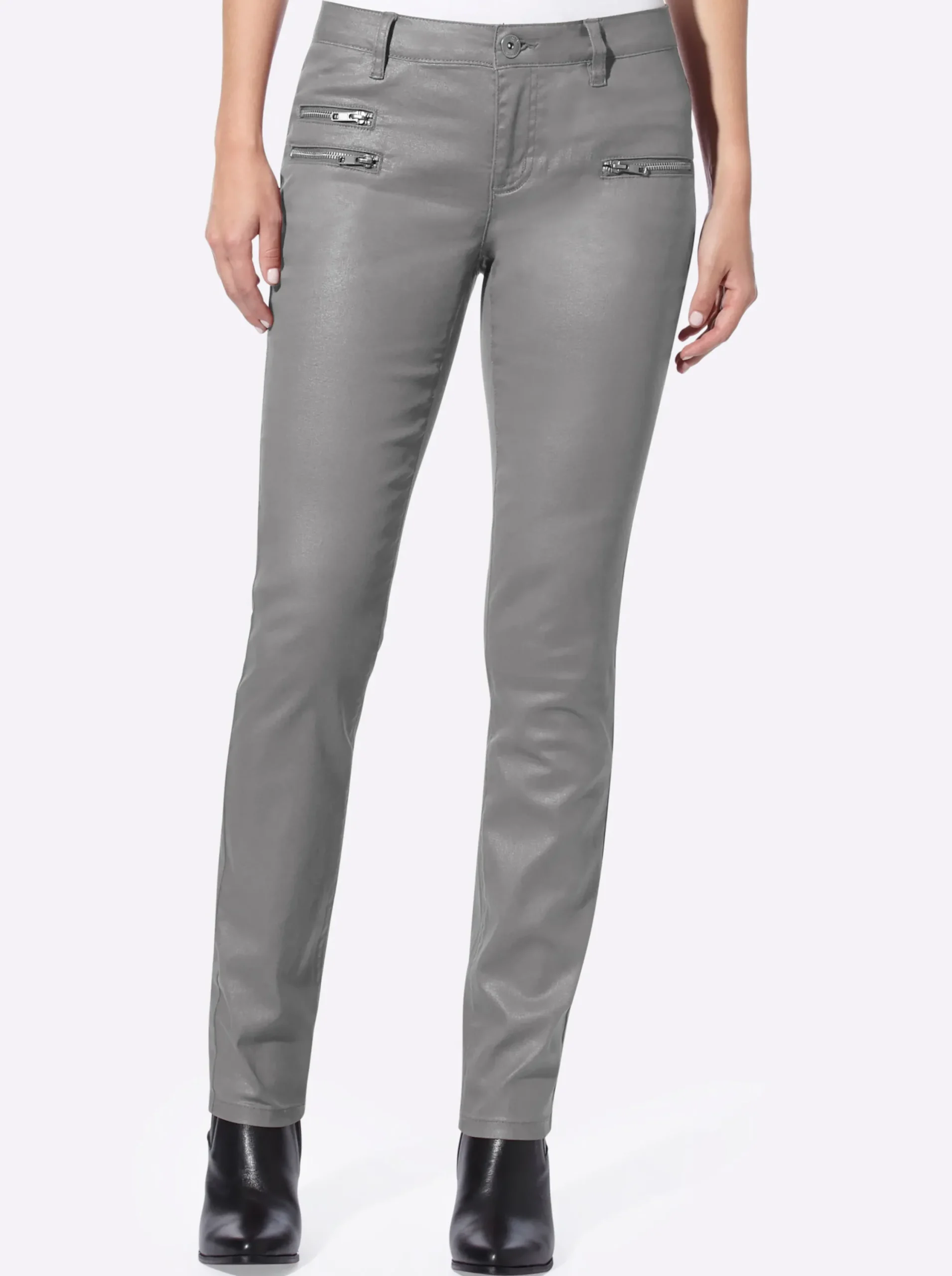 Jeans|heine Röhrenhose grau