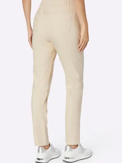 Hosen|heine Röhrenhose mit Crinkle-Effekt sand