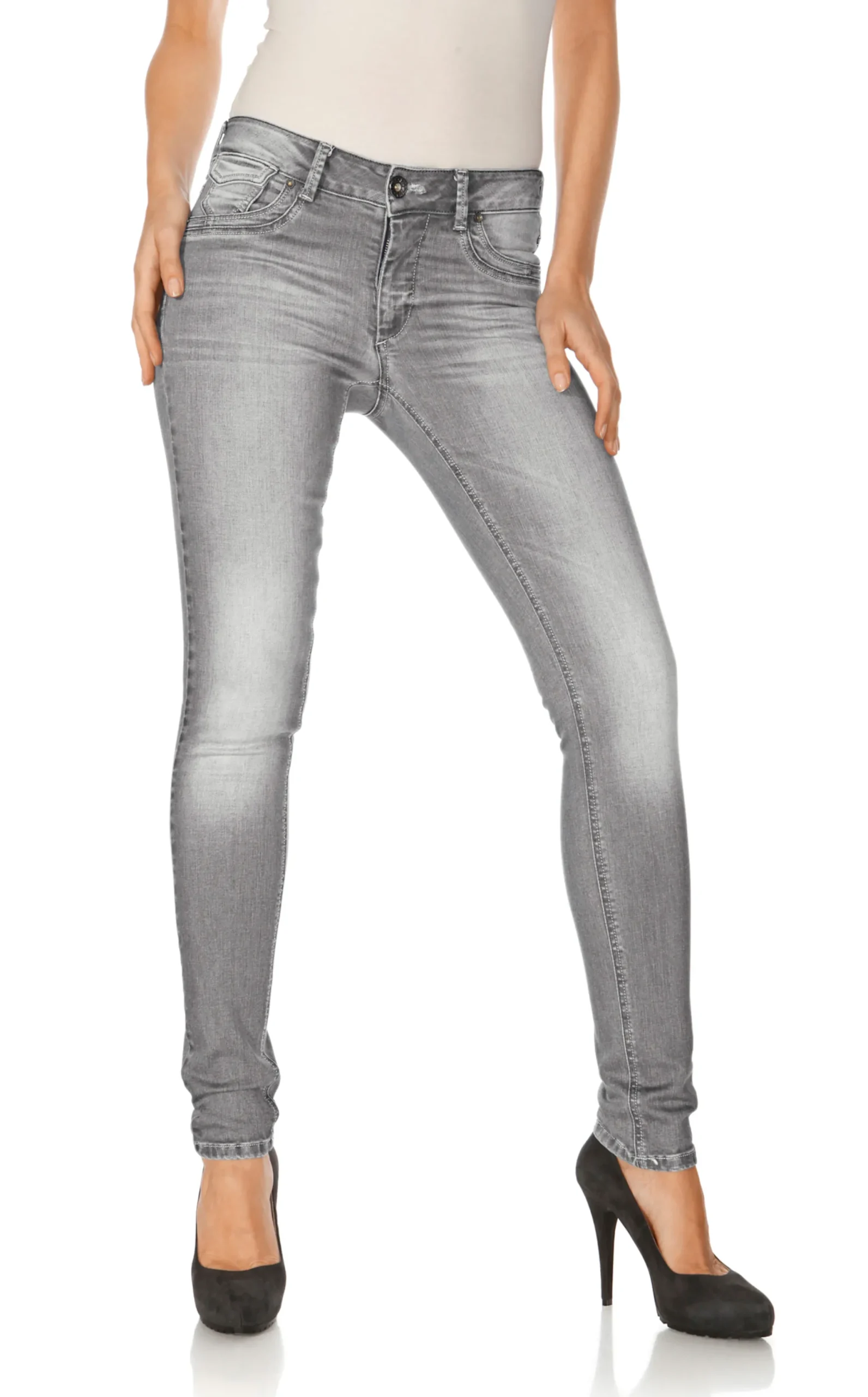 Strandmode|Jeans|heine Röhrenjeans greydenim