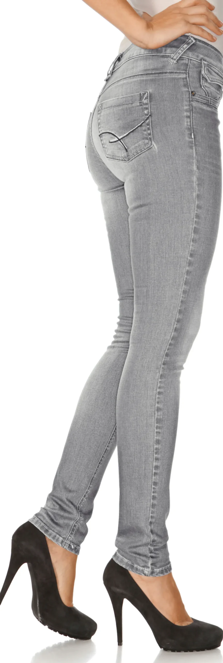 Strandmode|Jeans|heine Röhrenjeans greydenim