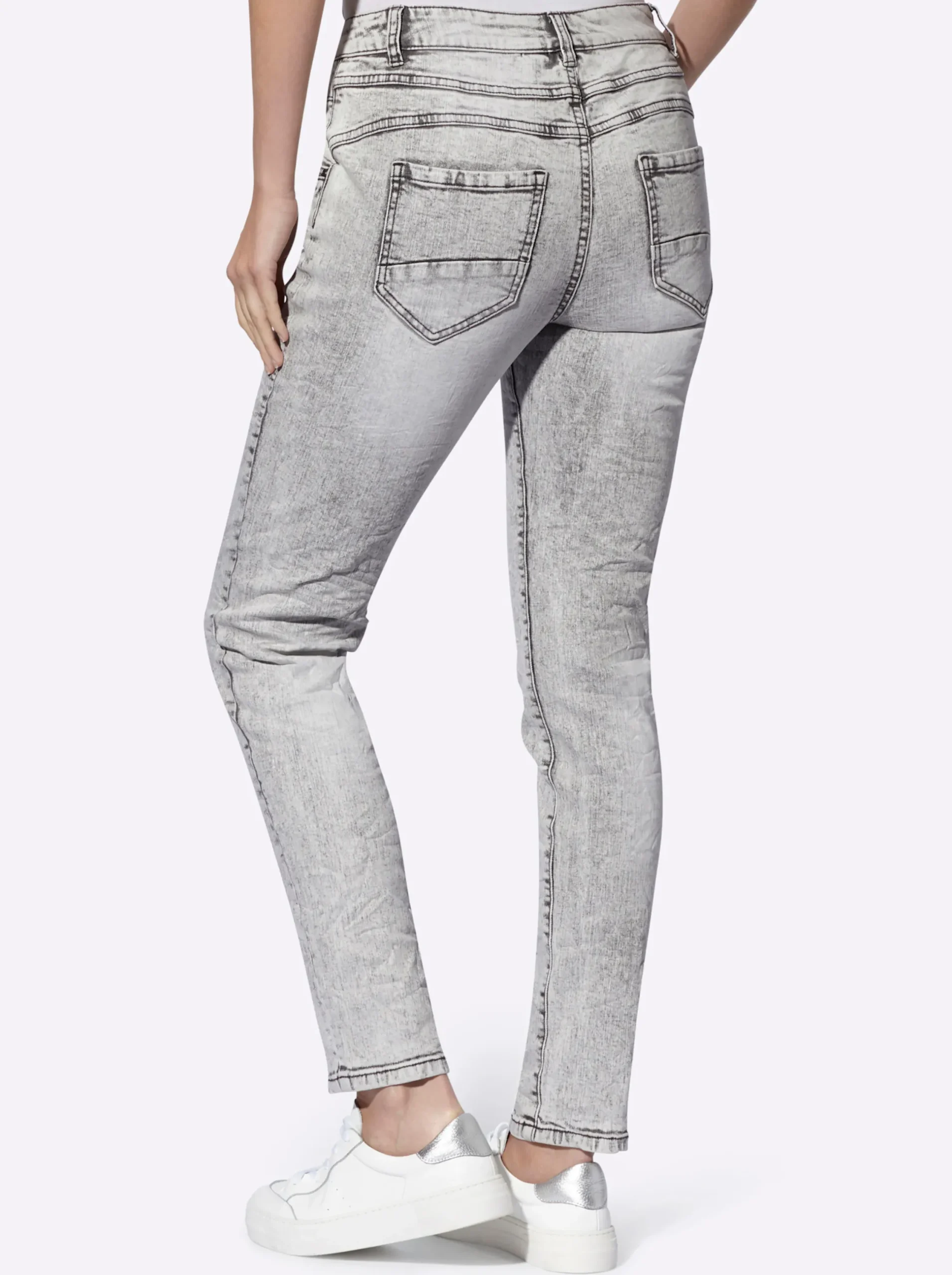 Jeans|heine Röhrenjeans mit Crinkle-Effekt lightgrey-denim