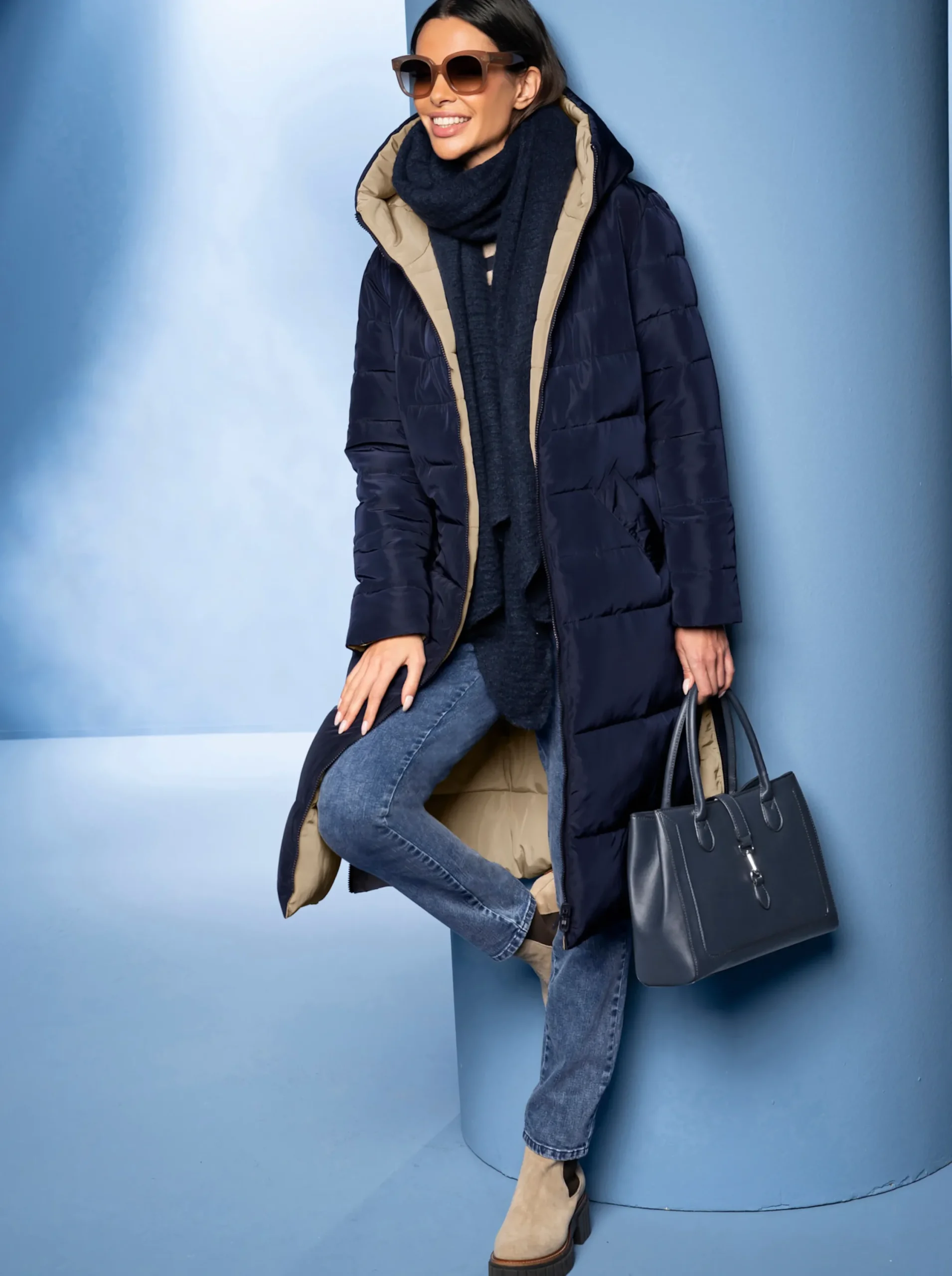 Jeans|heine Röhrenjeans mit Glitzersteinchen-Applikation blue-stone-washed
