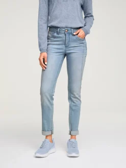 Jeans|heine Röhrenjeans mit Power-Mesh-Einsatz bleached