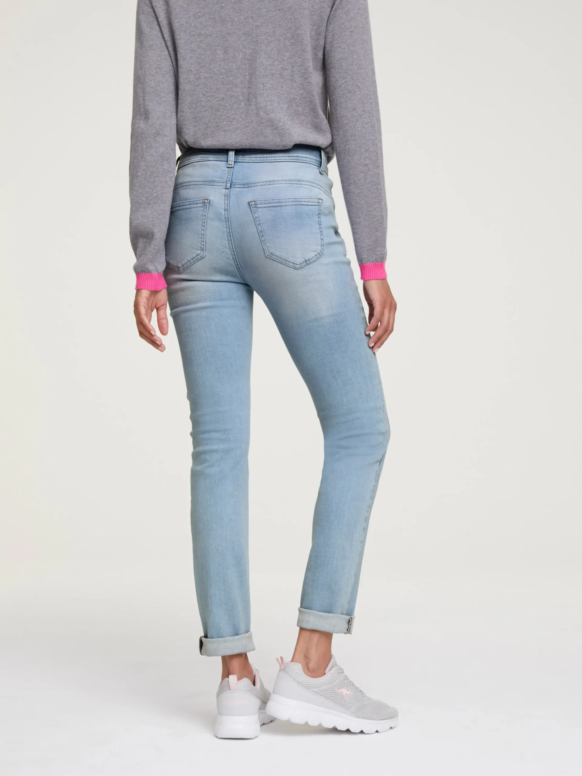 Jeans|heine Röhrenjeans mit Power-Mesh-Einsatz bleached