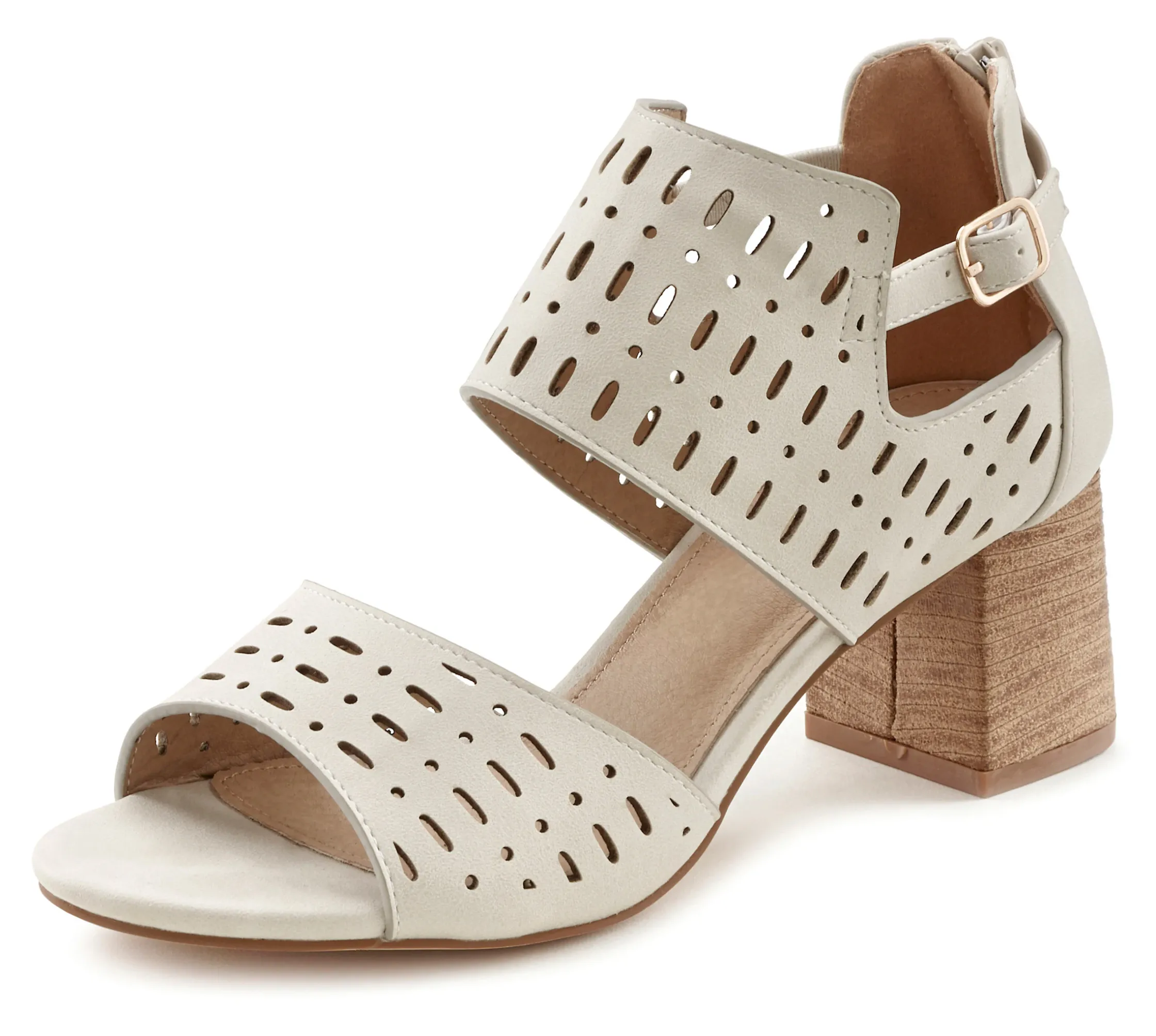 Sandalen & Sandaletten|LASCANA Riemchensandalette beige