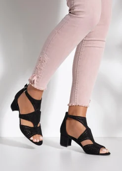 Sandalen & Sandaletten|LASCANA Riemchensandalette schwarz